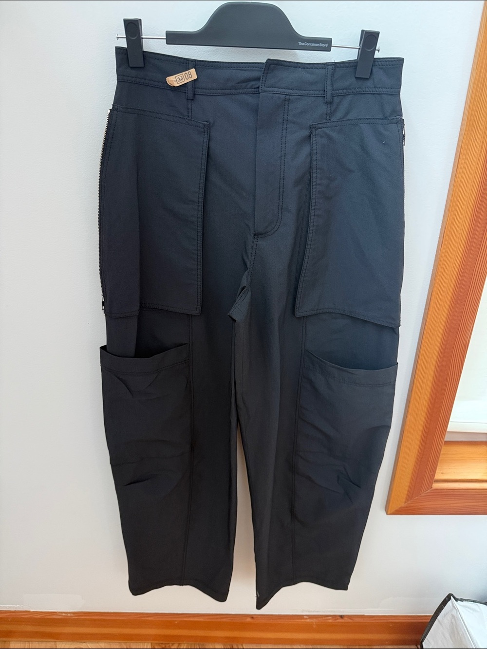 Zara Black Wide-Leg Utility Cargo Pants